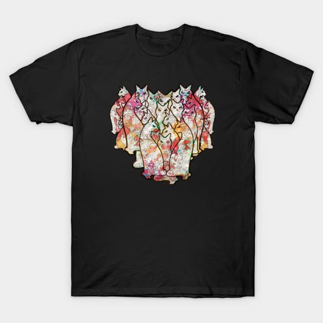 watercolor Cats Heart, cats lovers gift T-Shirt by Collagedream